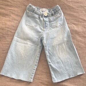 Zara Light Blue Kids Wide-Leg Jeans